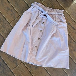 Women’s Sadie & Love Dusty Pink Paper Bag Button Down Skirt Size L
